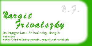 margit frivalszky business card